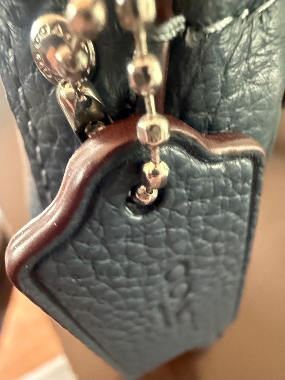 NWT Coach Blue Pebbled Leather Turn-Lock Crossbody - Picture 8 of 12